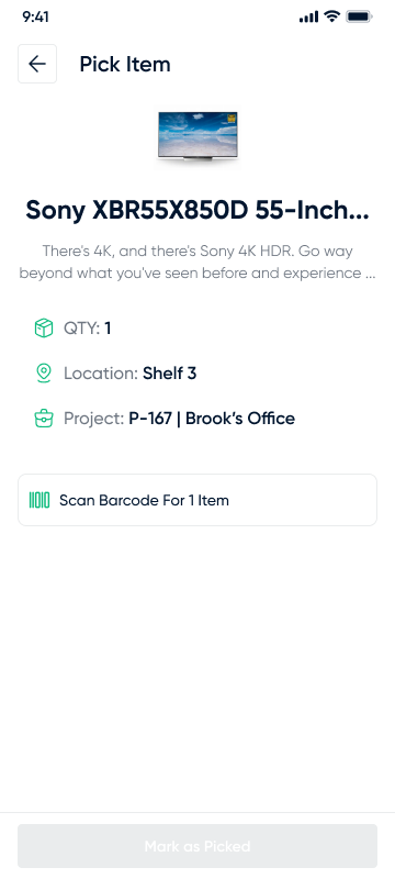 Item details scan required state