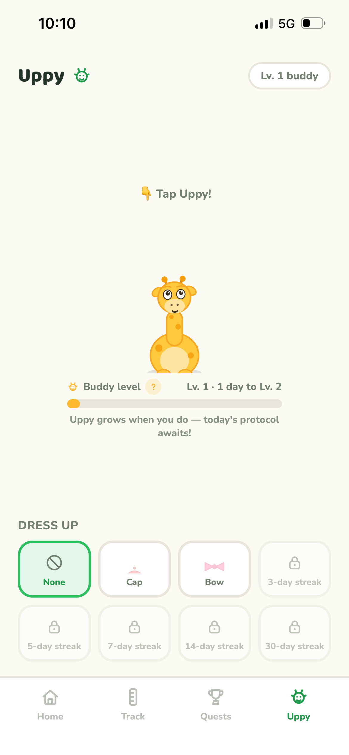Uppy mascot buddy screen
